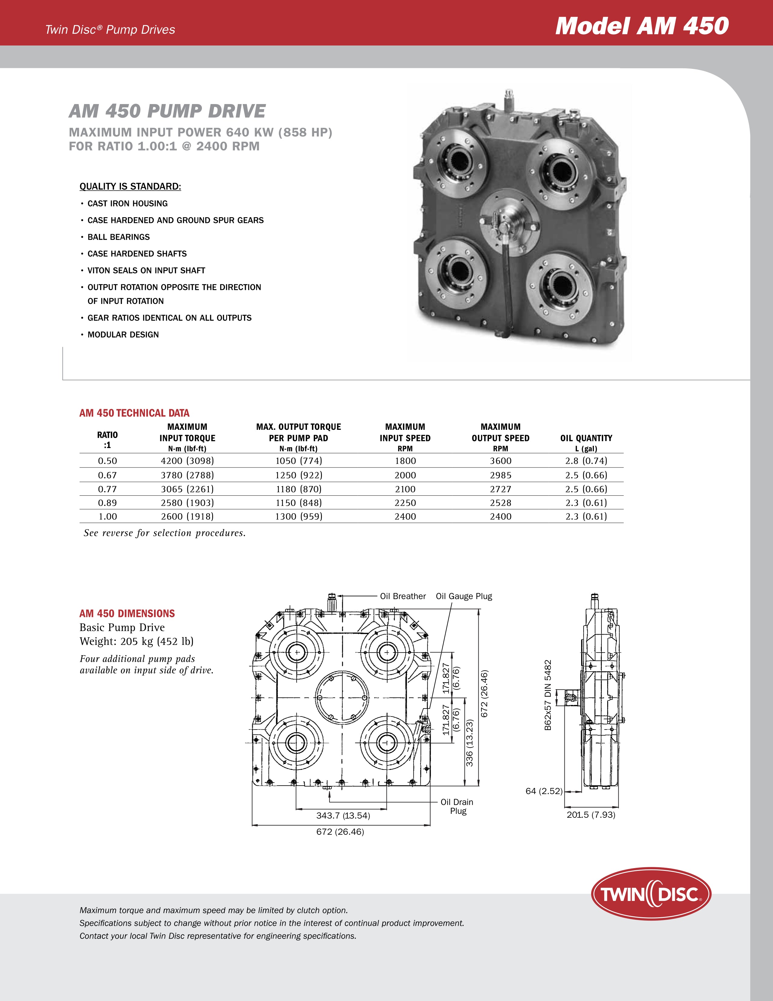 Twin Disc Technodrive AM450