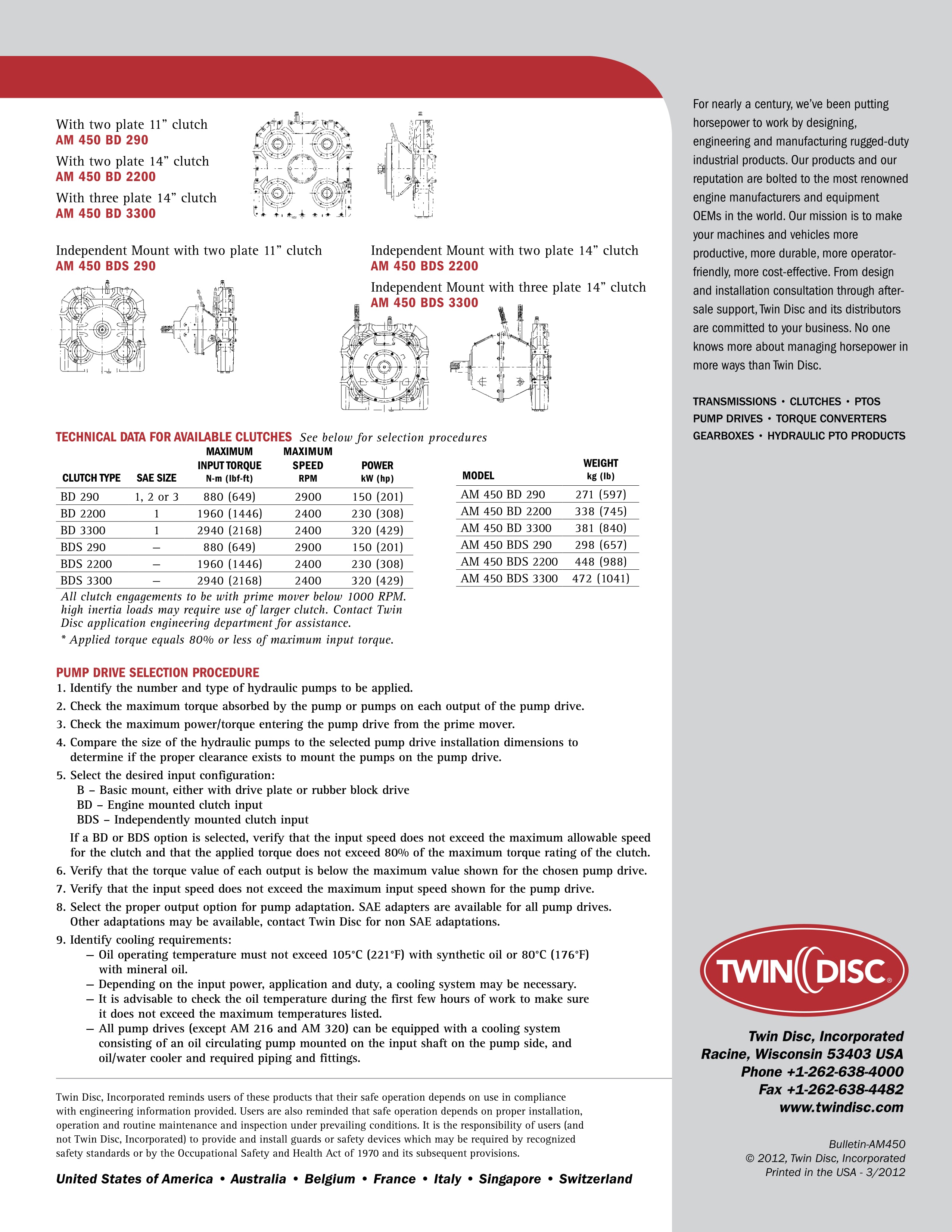 Twin Disc Technodrive AM450