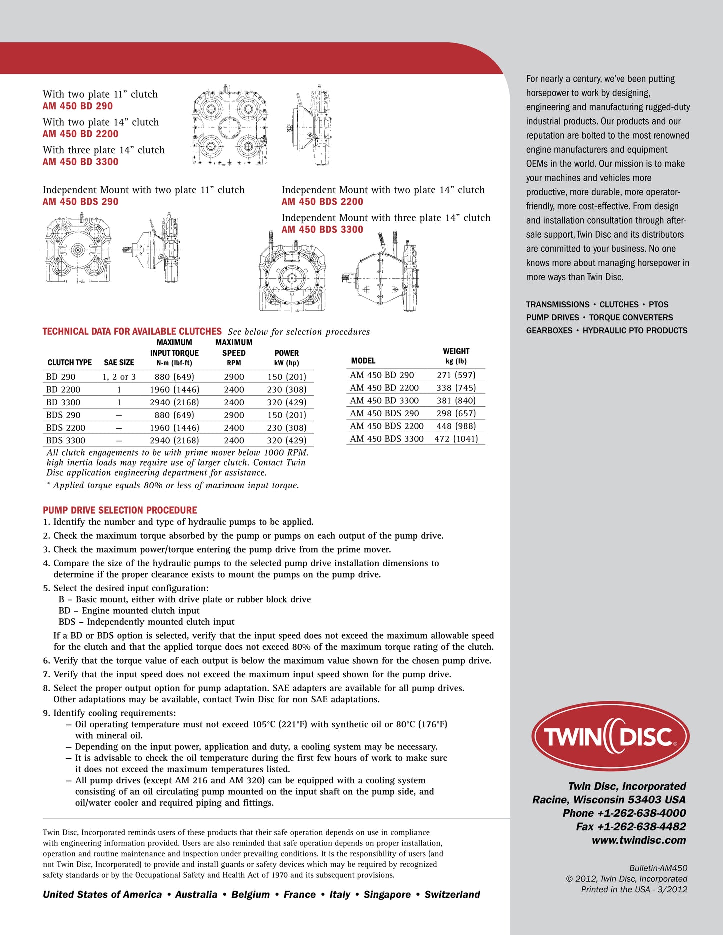 Twin Disc Technodrive AM450