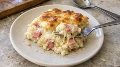 Riso al latte al forno: cremoso dentro e gratinato sopra, perfetto come salva-cena