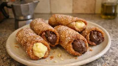Cannoli fritti di Carnevale: croccanti fuori, soffici dentro e da farcire con crema