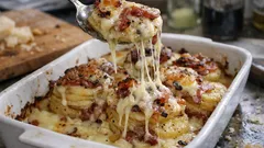 Patate al gratin con speck e fontina: la teglia filante che sparisce subito