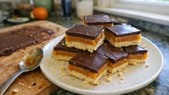 Shortbread a quadrotti con caramello salato e ganache: ricetta facile, resa da pasticceria