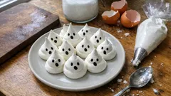 Fantasmini di Halloween: meringhe croccanti e leggere con cottura dolce (sempre bianche)