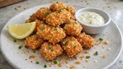 Popcorn di salmone croccanti: la doppia panatura (panko + pangrattato) che funziona sempre