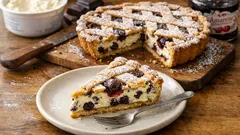 Crostata ricotta, cioccolato e amarene: la versione facile con frolla all’olio