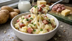 Purè filante con prosciutto cotto e mozzarella: la cena semplice che piace a tutti