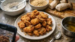 Funghi fritti croccanti con cardoncelli: pastella leggera e panatura rustica