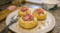 Cestini di sfoglia salati con ricotta, mortadella e pistacchio: croccanti e pronti in 15 minuti