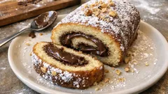 Rotolo alla Nutella soffice: la pasta biscotto che si arrotola senza crepe