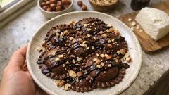 Girasoli ripieni al cioccolato: pasta fresca al cacao con ricotta e crema alle nocciole