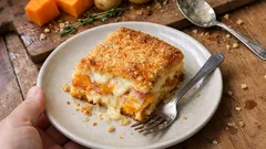 Sformato di zucca e patate al forno: morbido dentro, crosticina dorata fuori