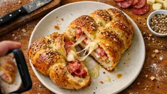 Treccia salata farcita in friggitrice ad aria: soffice fuori, filante dentro