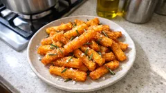 Zucca fritta croccante e leggera: bastoncini dorati con rosmarino