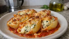 Conchiglioni ricotta e pomodoro al forno: cremosi, gratinati e pronti senza stress
