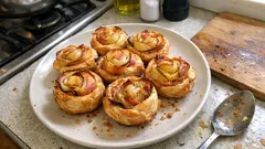 Rose di patate e prosciutto in sfoglia: un antipasto facile che fa scena