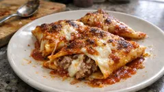Triangoli di lasagna al forno: fagottini filanti con salsiccia e stracchino