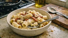 Pasta con crema di patate e speck: cremosa senza panna, pronta in una sola padella