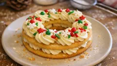 Cream tart di Natale a ghirlanda: il dolce scenografico che puoi preparare in anticipo